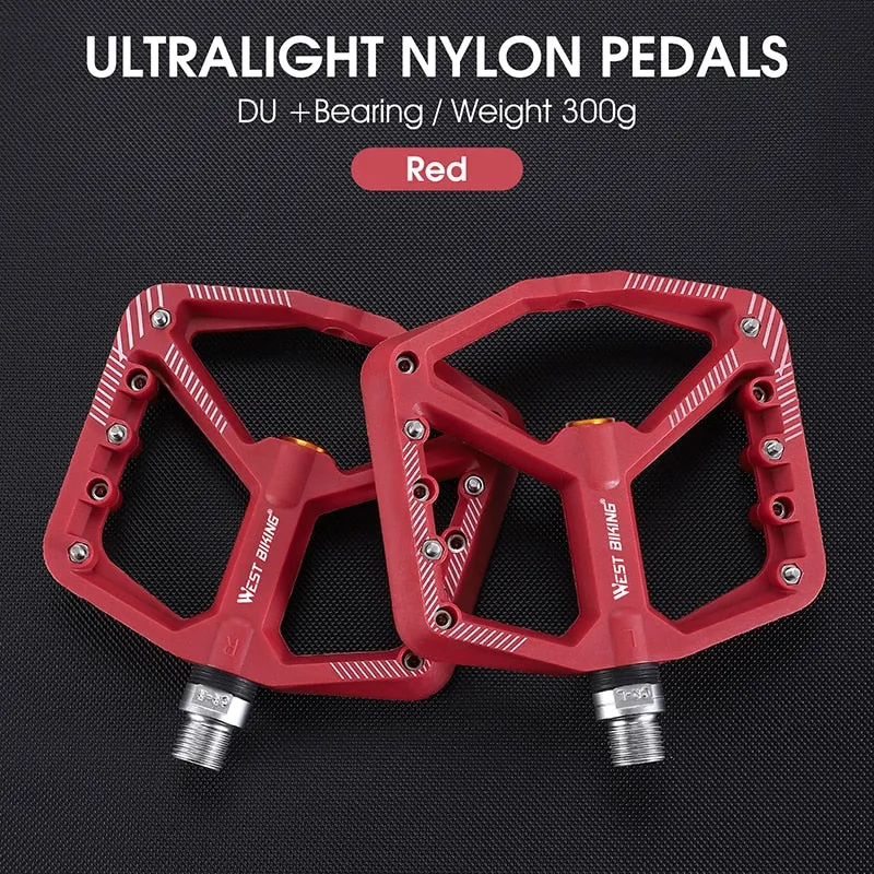 Bicycle Pedal Anti-slip Ultralight Nylon MTB Mountain Bike Pedal Sealed Bearings Pedals Bicycle Accessories Parts