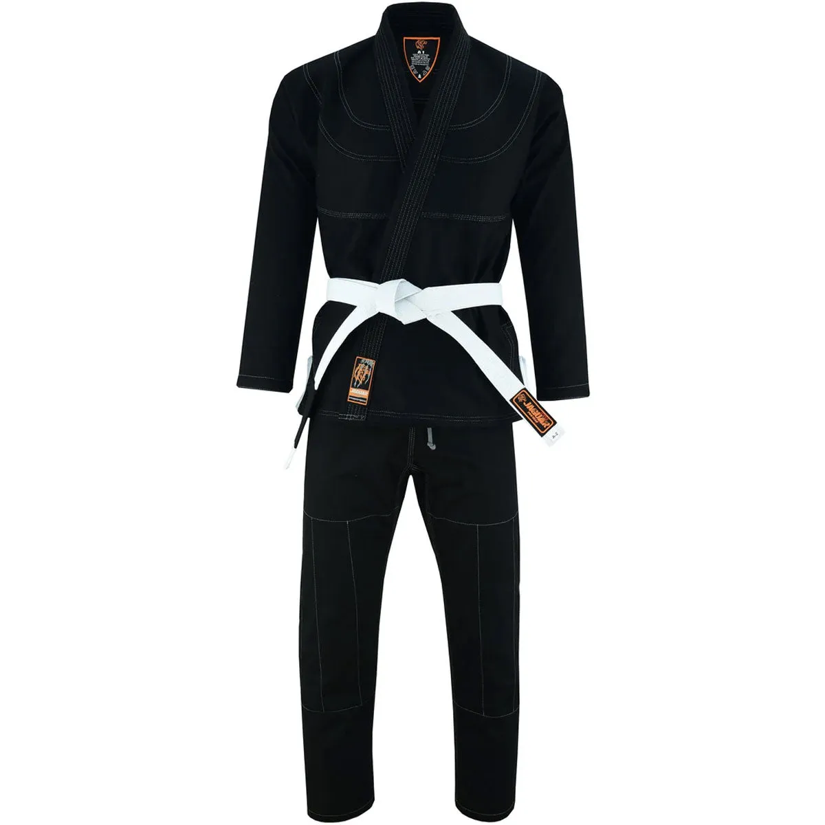 BJJ GI Jaguar Regular Brazilian Jiu Jitsu Kimono Uniform Kids Adult Unisex (Black)