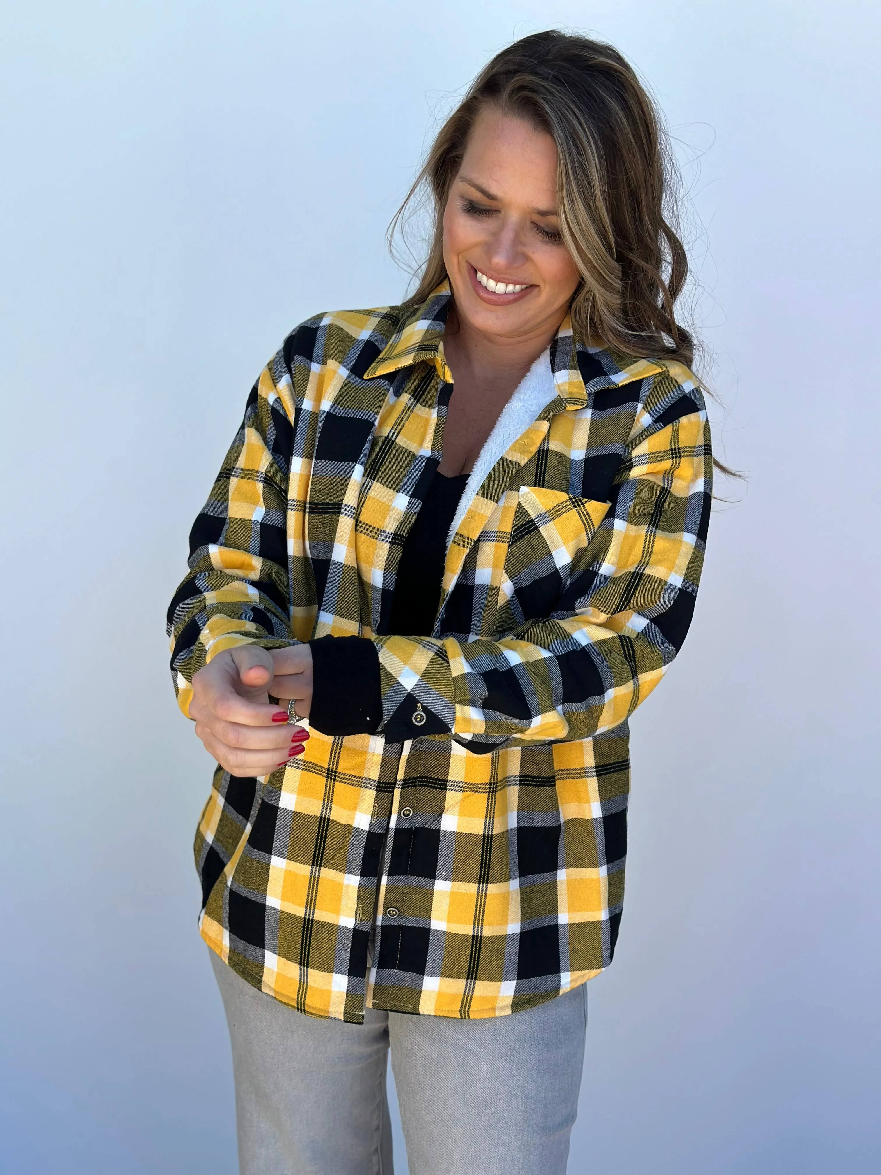 Black and Yellow Shacket-Final Sale
