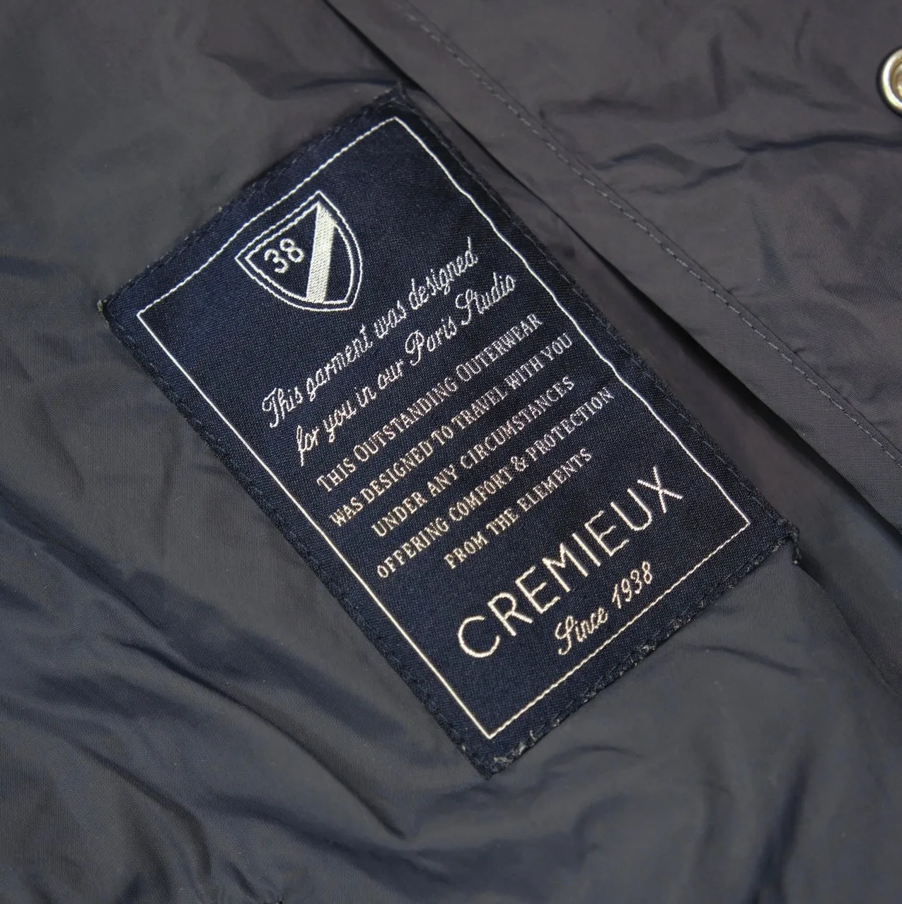 Cremieux - Matte Navy Shell Car Coat XL