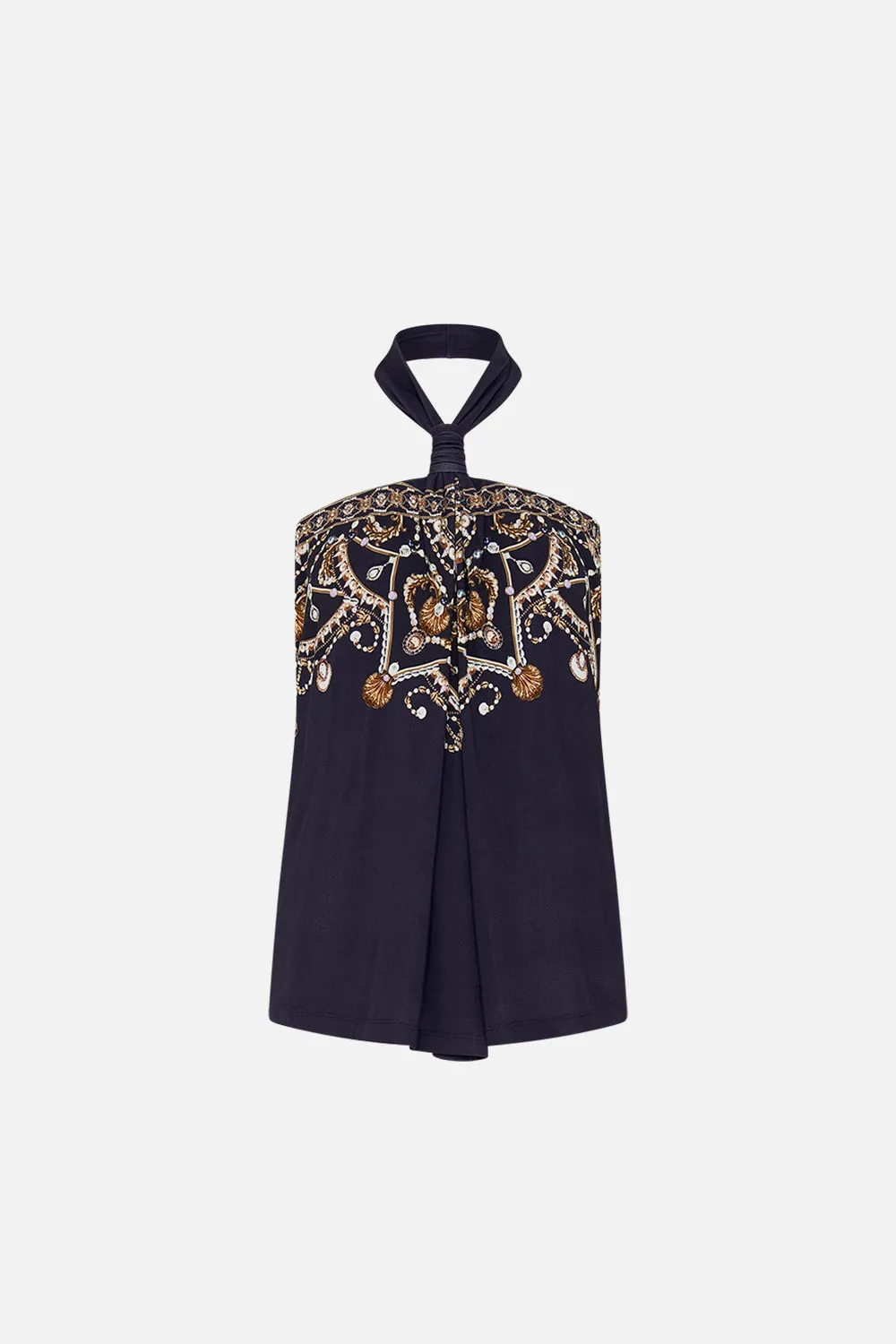 DRAPED JERSEY HALTER TOP DANCE WITH THE DUKE