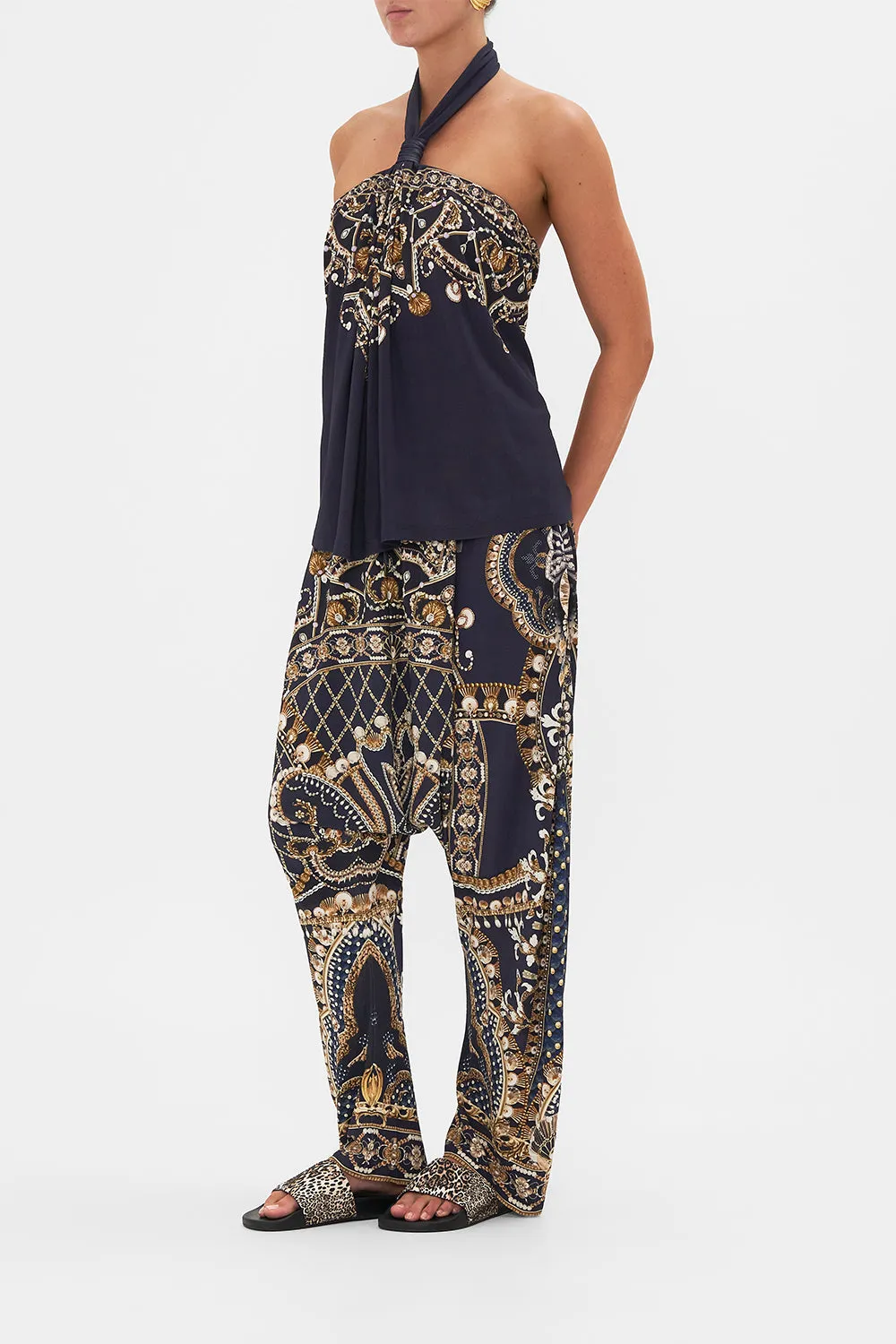 DRAPED JERSEY HALTER TOP DANCE WITH THE DUKE