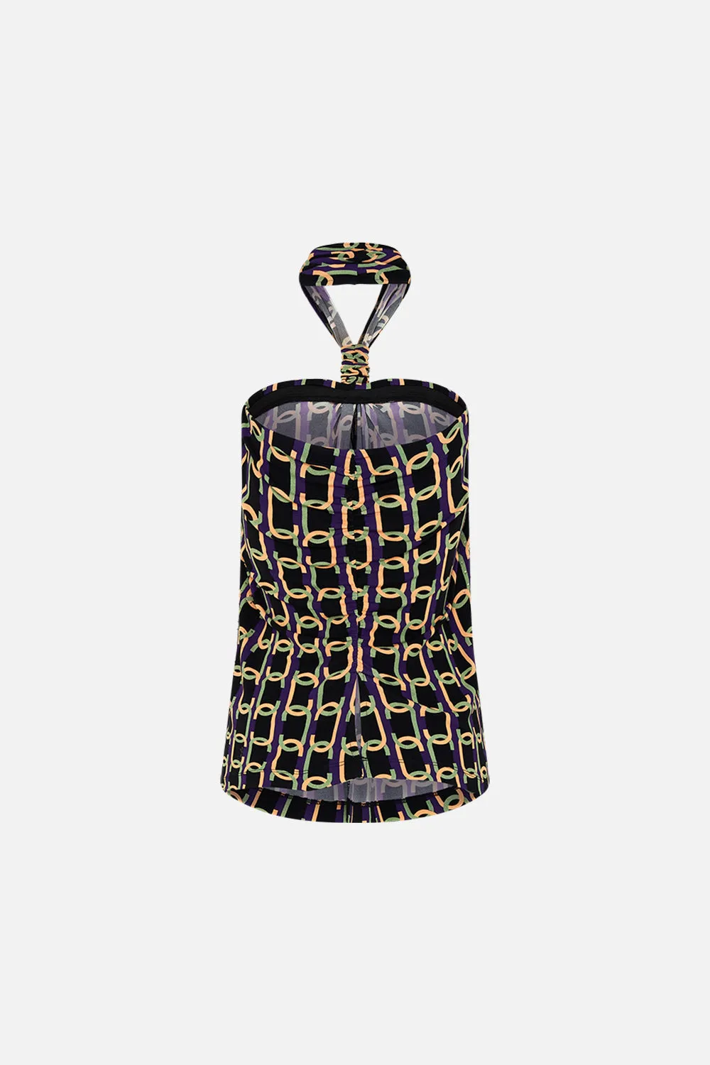 DRAPED JERSEY HALTER TOP FILM DIVA