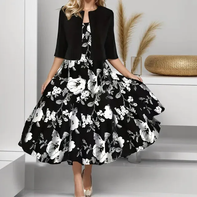 Elegant Floral Tank Dress and Top Set