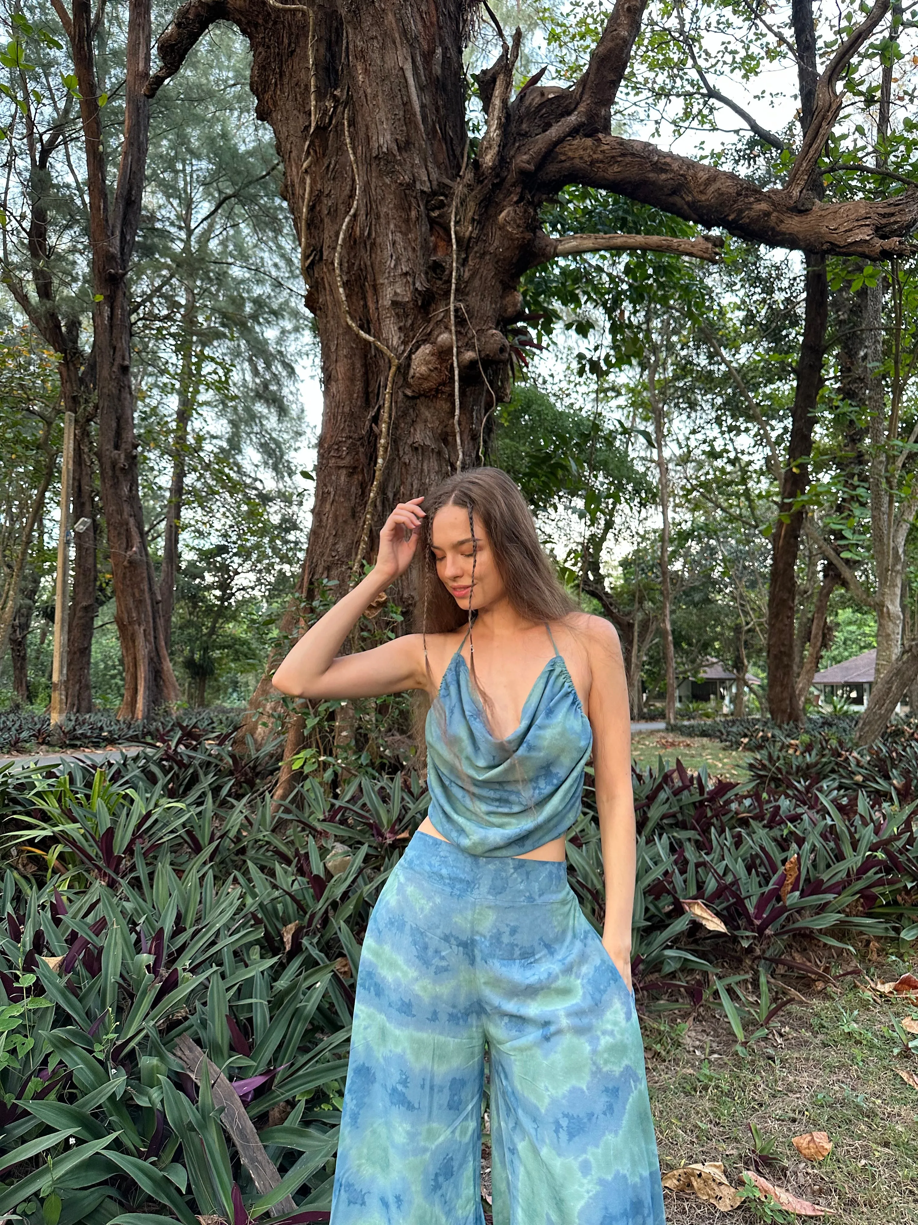 Maya Crop Top - Ocean Blue