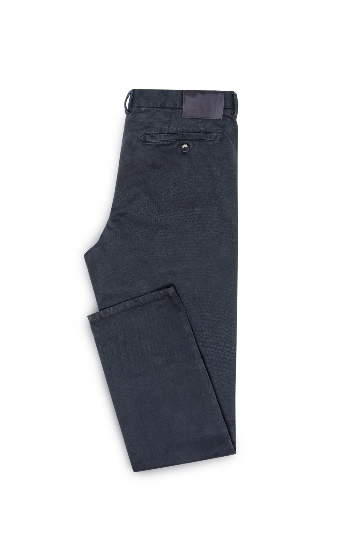 Olimpias Cotton Navy Garment Dyed Stretch Broken Twill