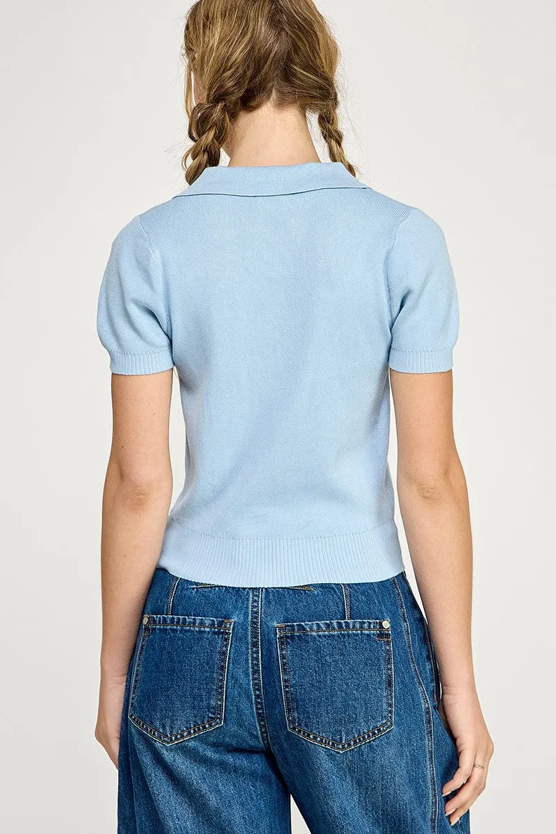 Short Sleeve Polo Sweater