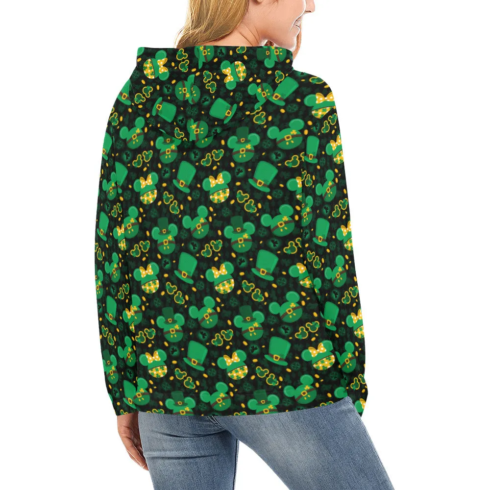 St. Patricks Day Black Hoodie for Women