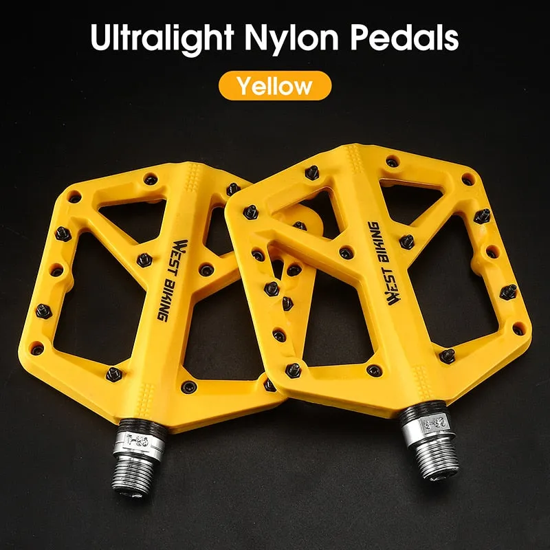 Ultralight Nylon Bicycle Pedals 2 Sealed Bearings MTB Road BMX Pedals Non-Slip Waterproof Bike Pedals Accessories