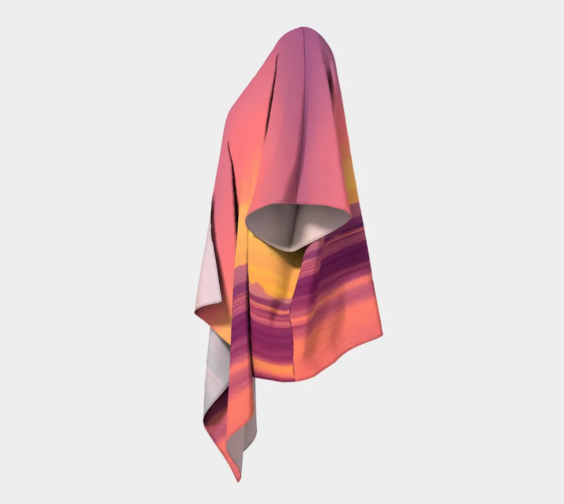 Vancouver Island Sunset II Draped Kimono