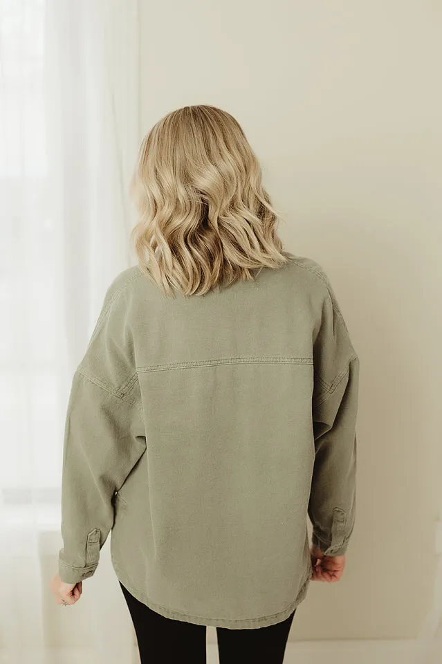 Vintage Washed Button Down Shacket